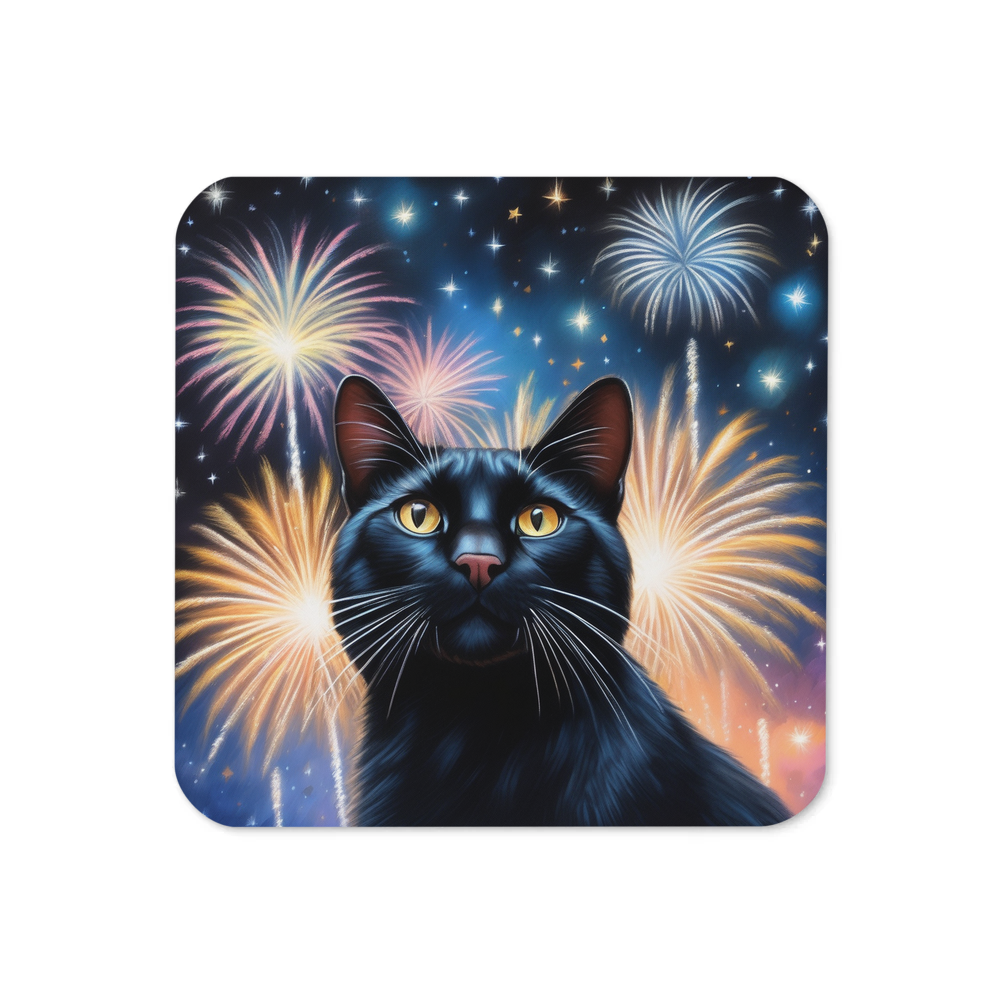 PugMug Custom Black Exotic Cat Coaster