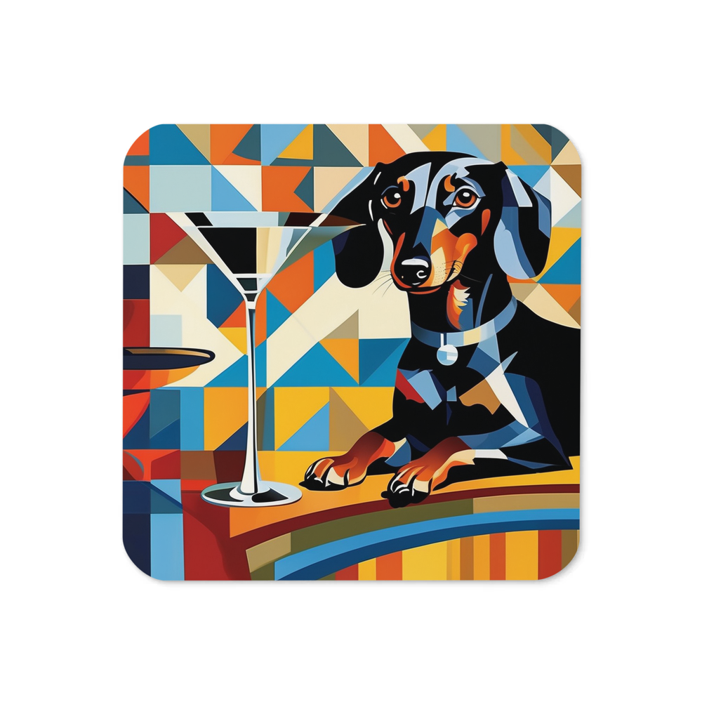 PugMug Custom Black Dachshund Coaster