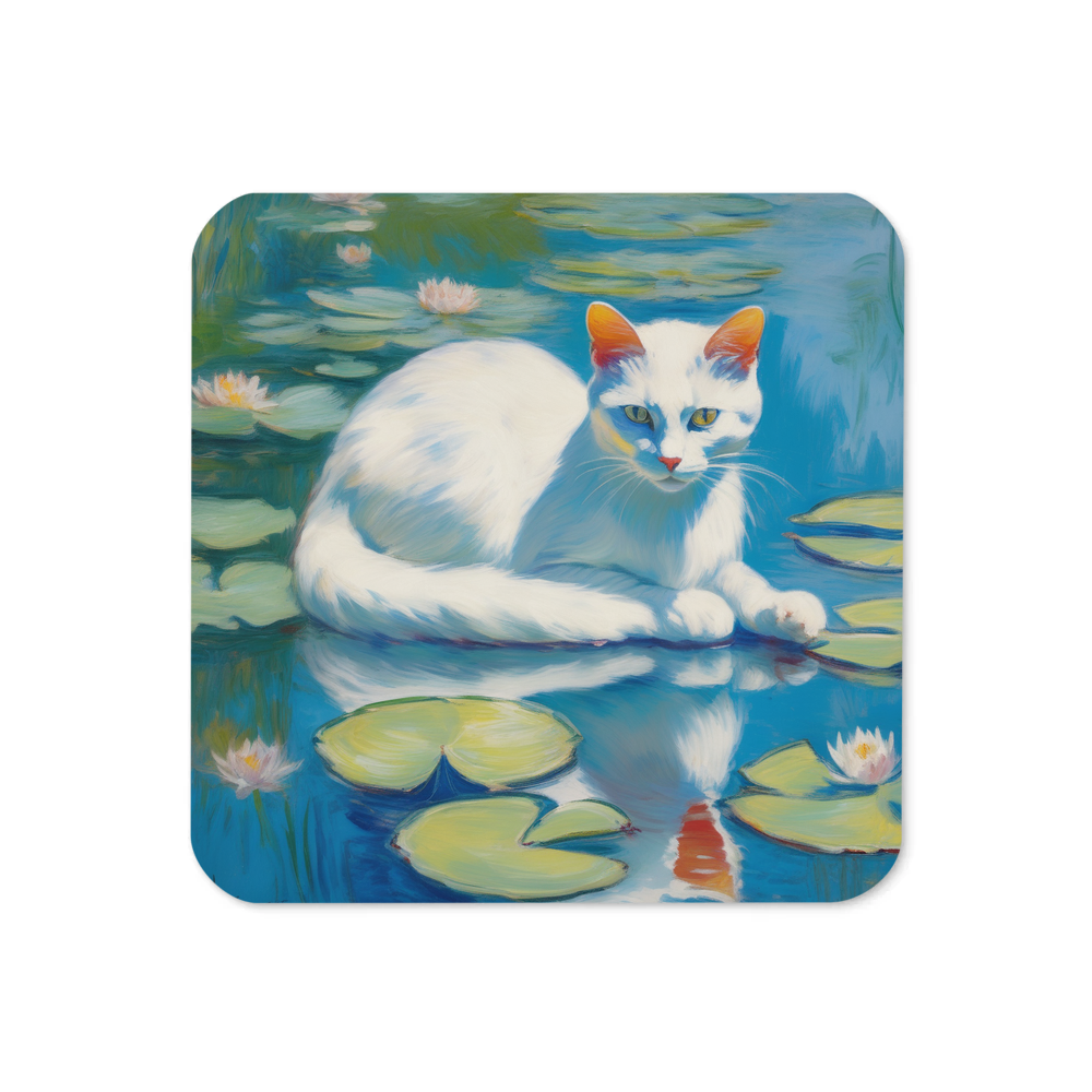 PugMug Custom White Companion Cat Coaster
