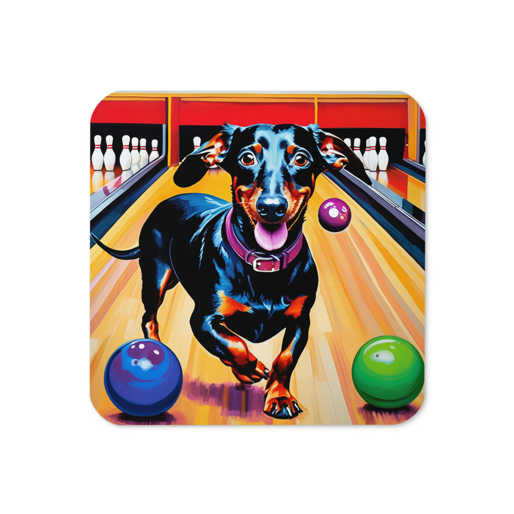 PugMug Custom Black Dachshund Coaster