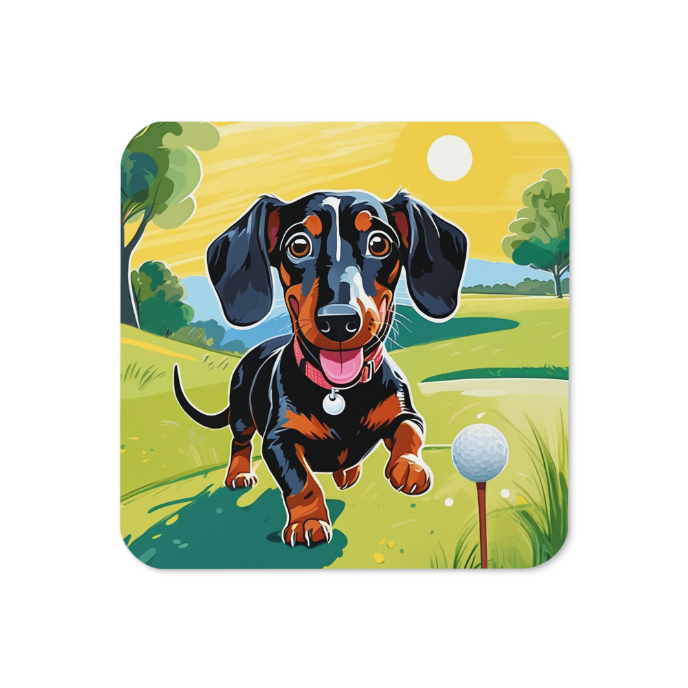 PugMug Custom Black Dachshund Coaster