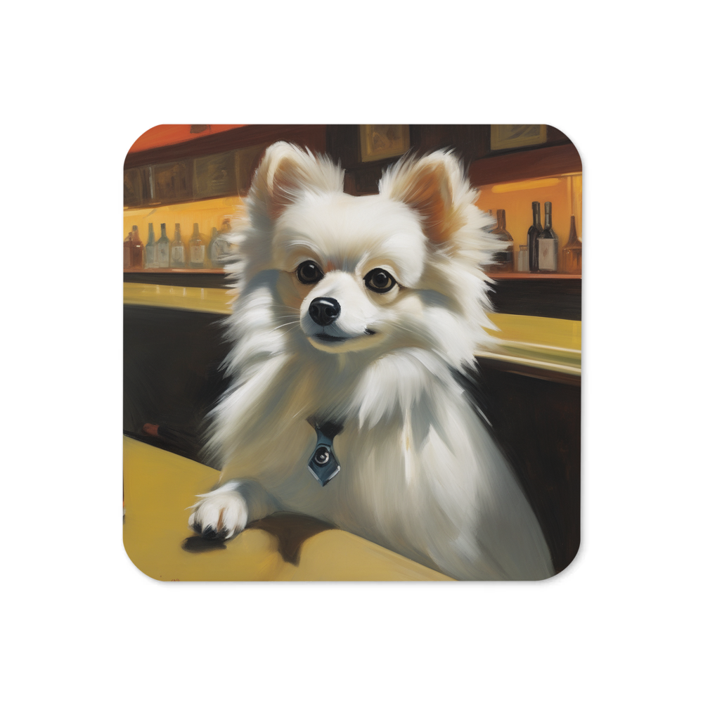 PugMug Custom White Pomeranian Coaster