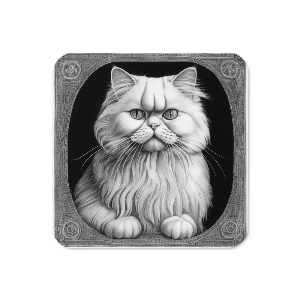 PugMug Custom White Persian Cat Coaster