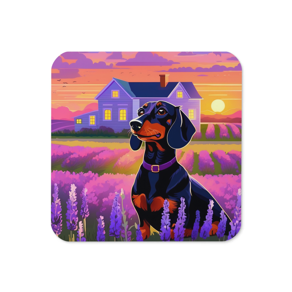 PugMug Custom Black Dachshund Coaster