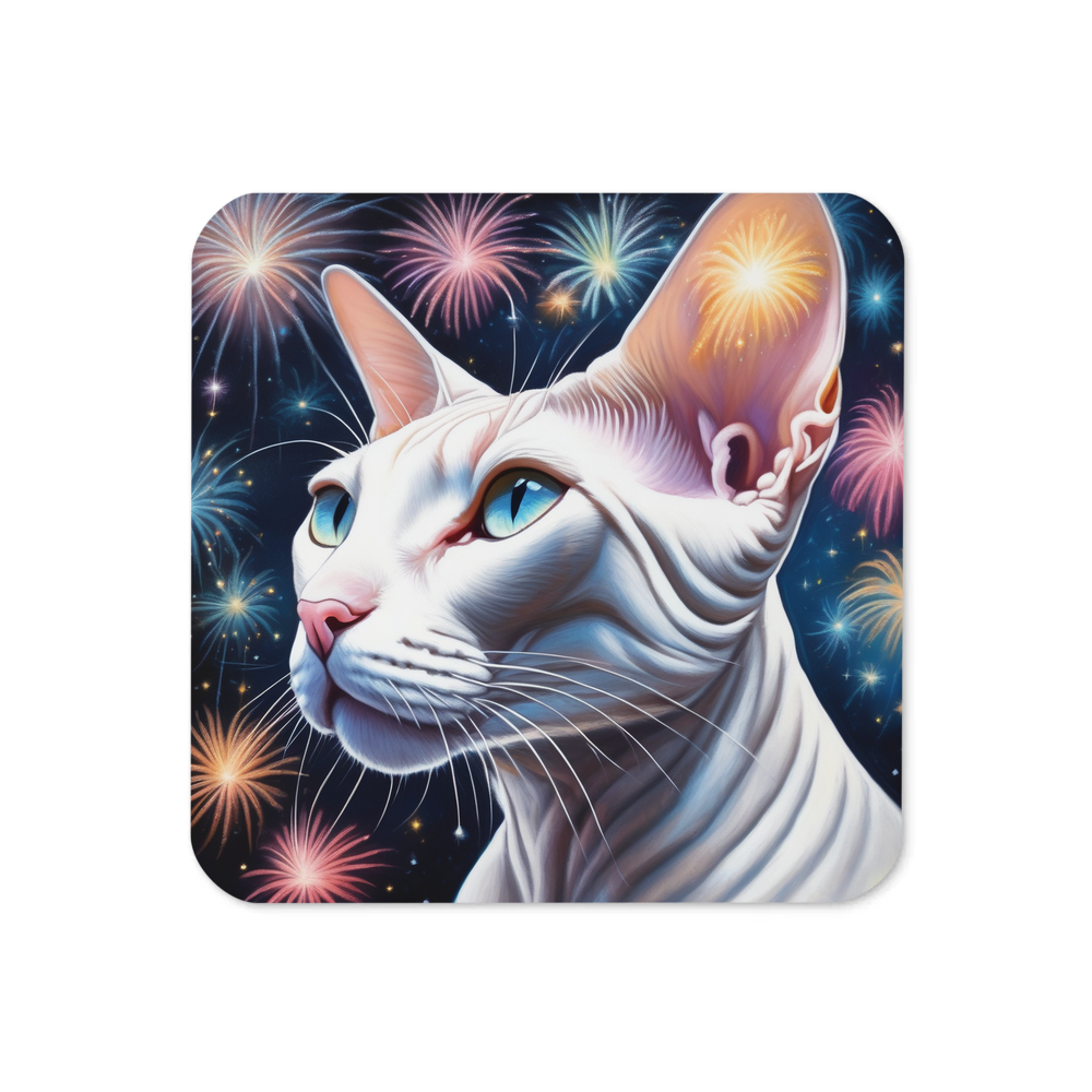 PugMug Custom White Sphynx Cat Coaster