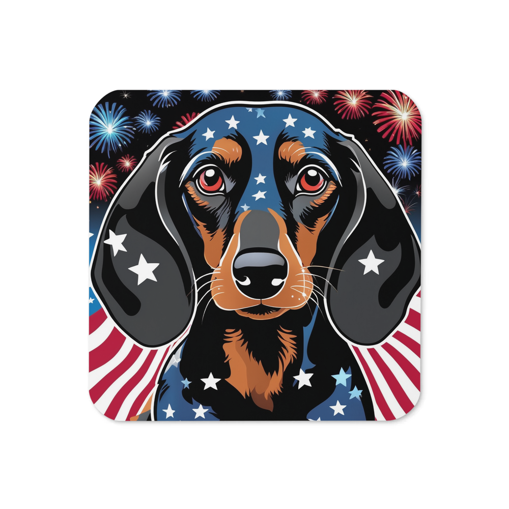 PugMug Custom Black Dachshund Coaster