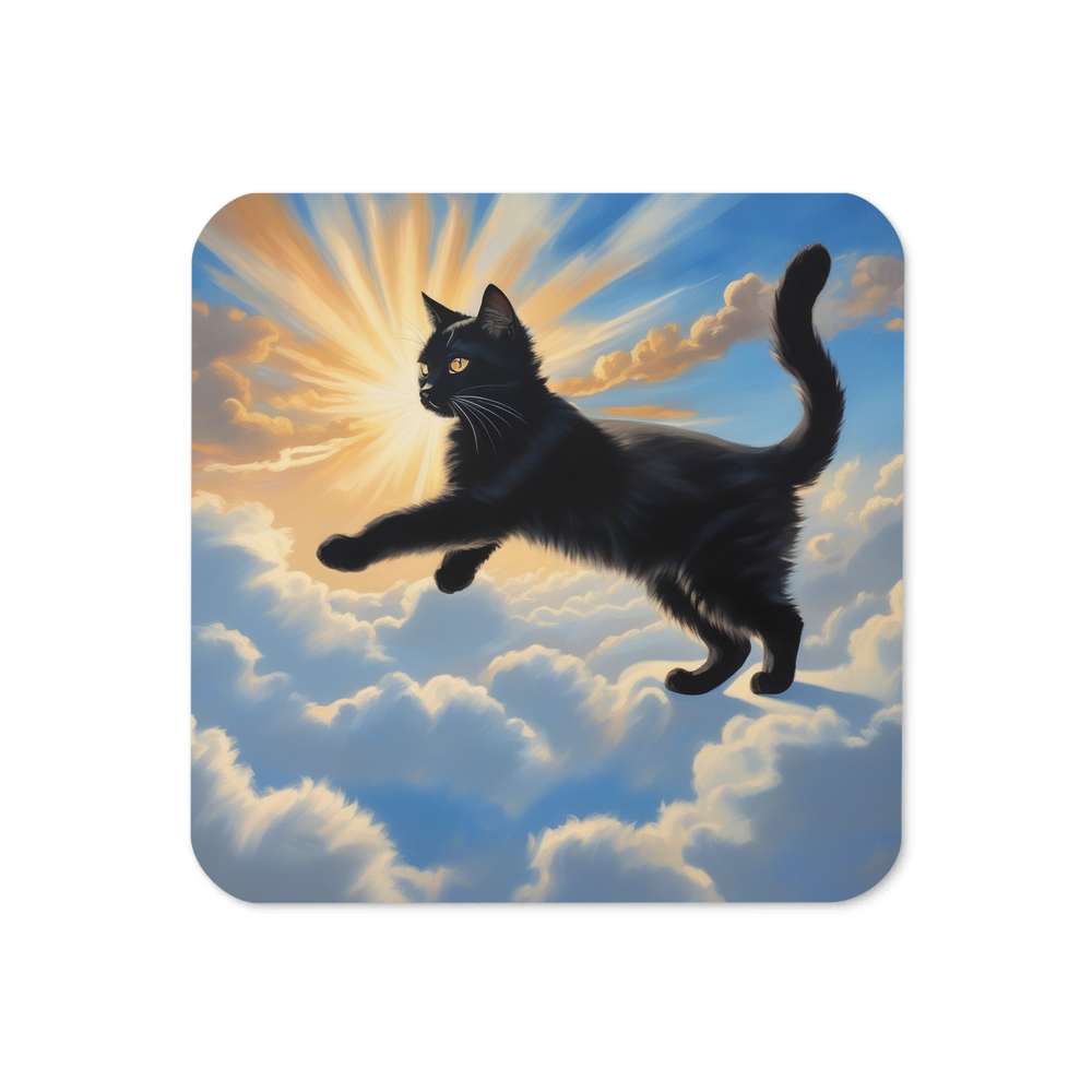 PugMug Custom Black Companion Cat Coaster