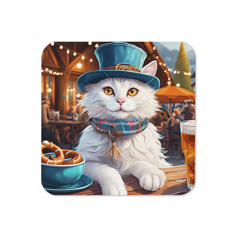 PugMug Custom White Companion Cat Coaster