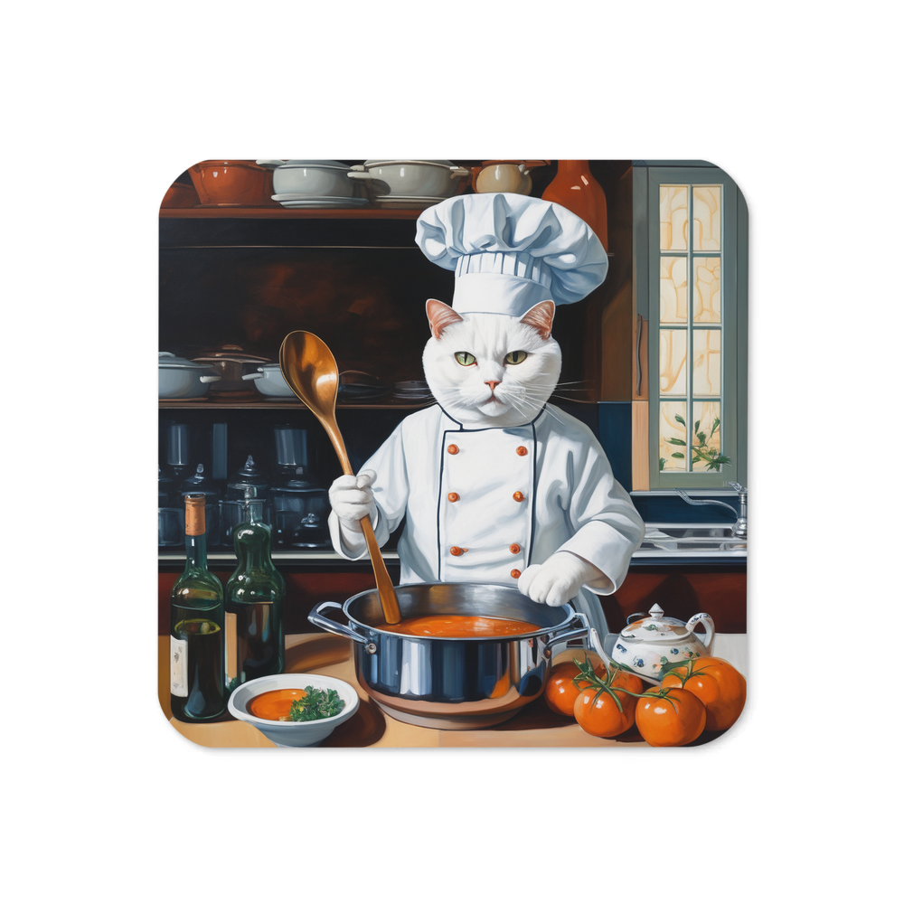 PugMug Custom White Companion Cat Coaster