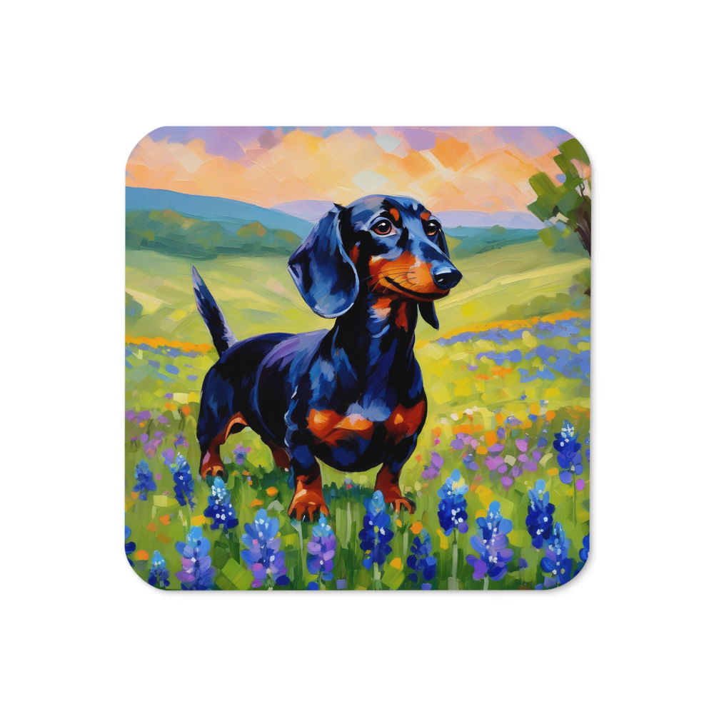 PugMug Custom Black Dachshund Coaster