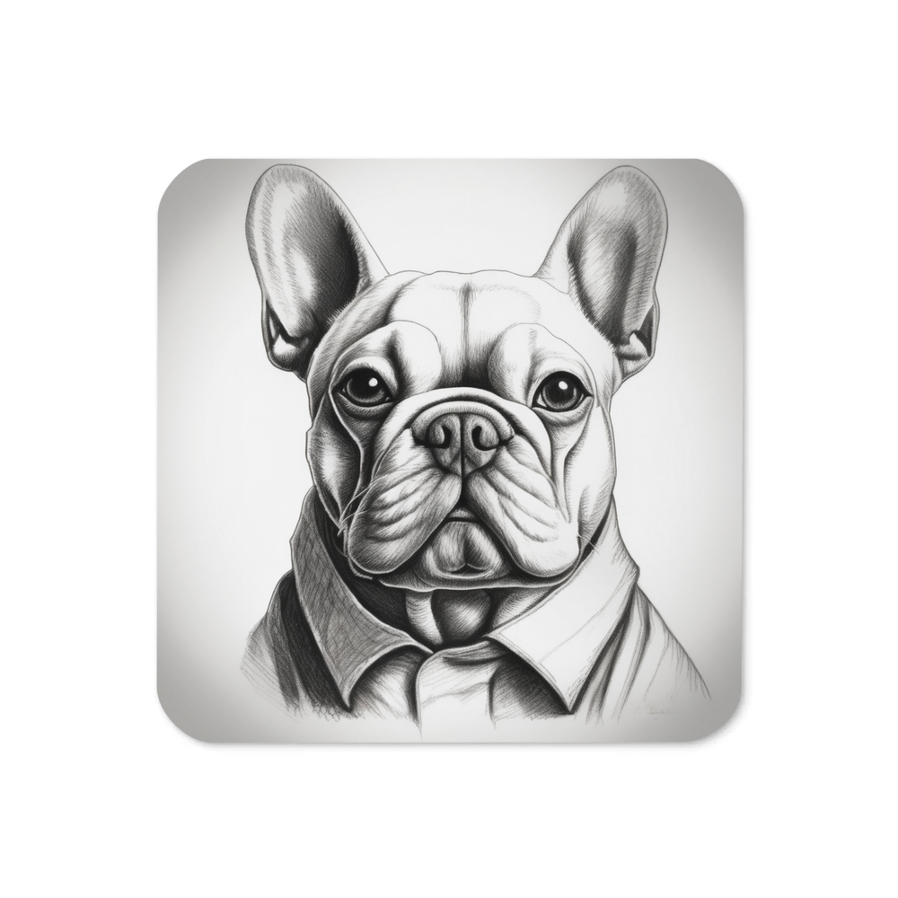 PugMug Custom White French Bulldog Coaster