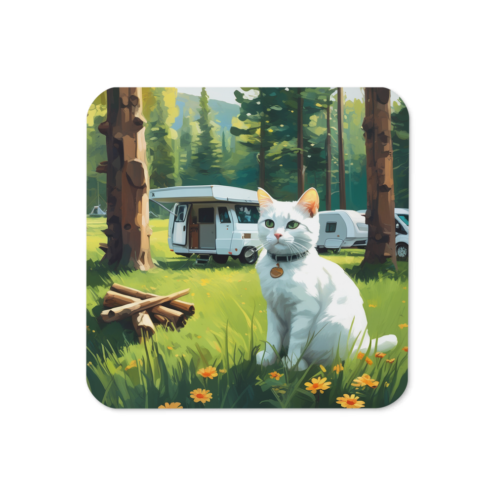 PugMug Custom White Companion Cat Coaster