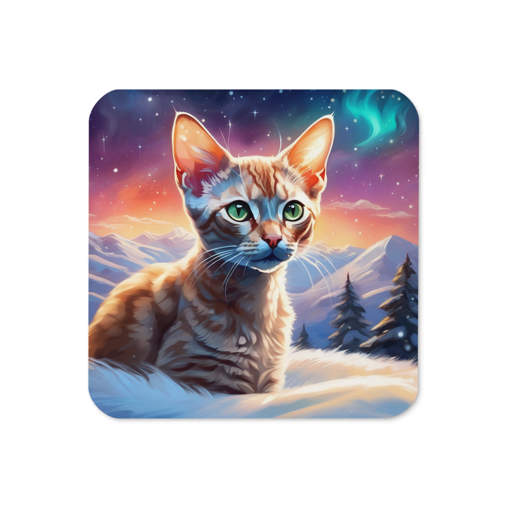 PugMug Custom Tabby Devon Rex Cat Coaster