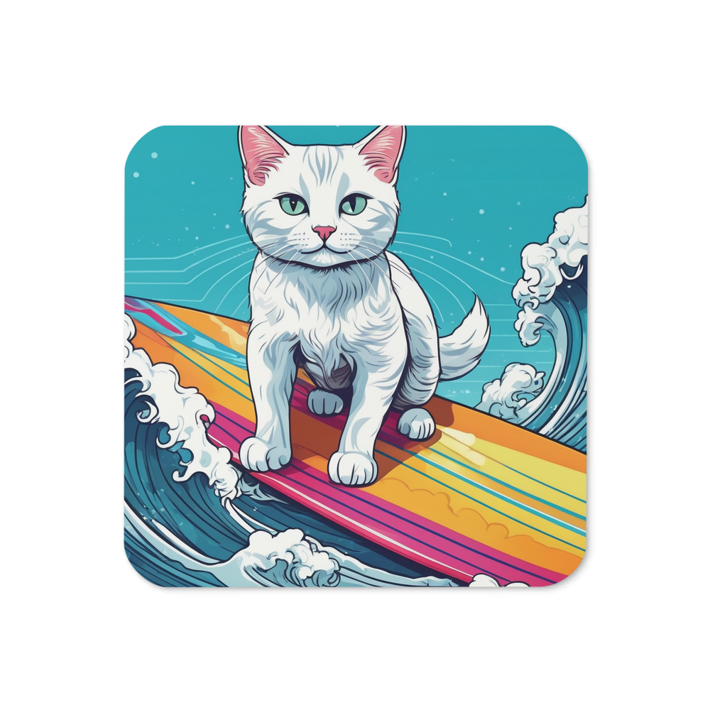 PugMug Custom White Companion Cat Coaster