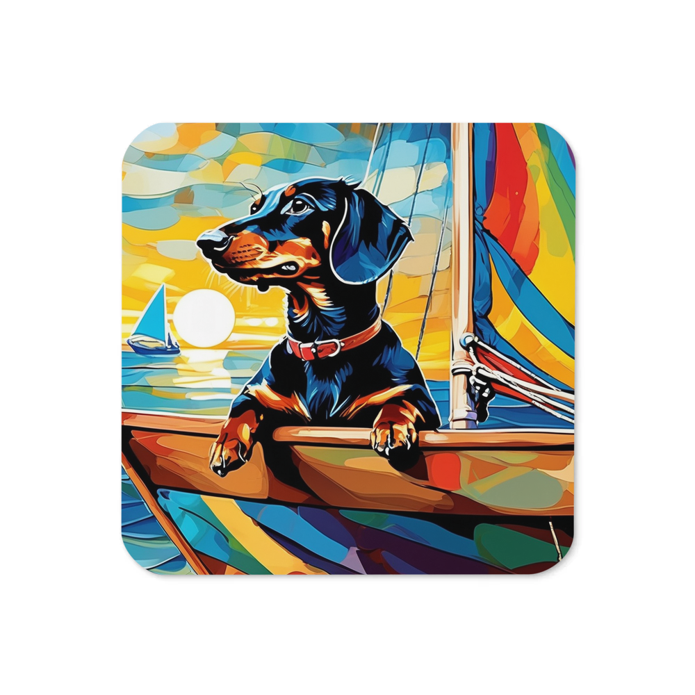 PugMug Custom Black Dachshund Coaster