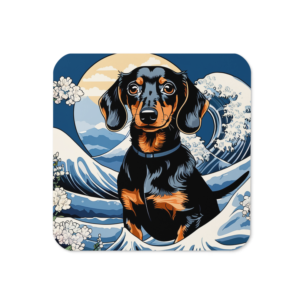 PugMug Custom Black Dachshund Coaster