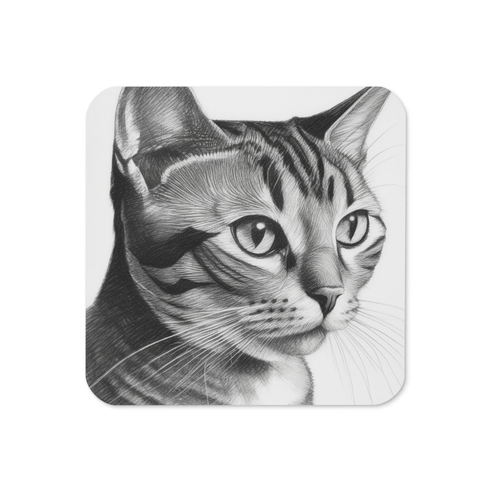 PugMug Custom Black American Shorthair Cat Coaster