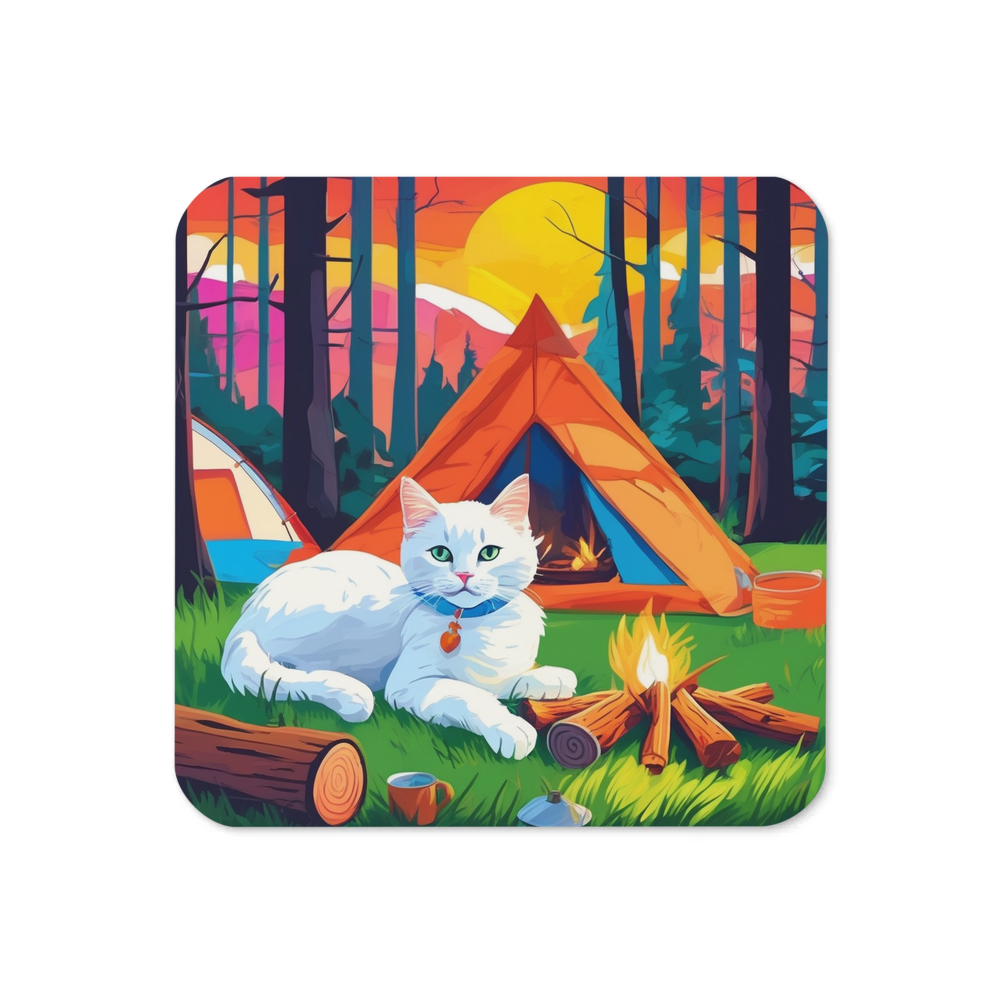 PugMug Custom White Companion Cat Coaster