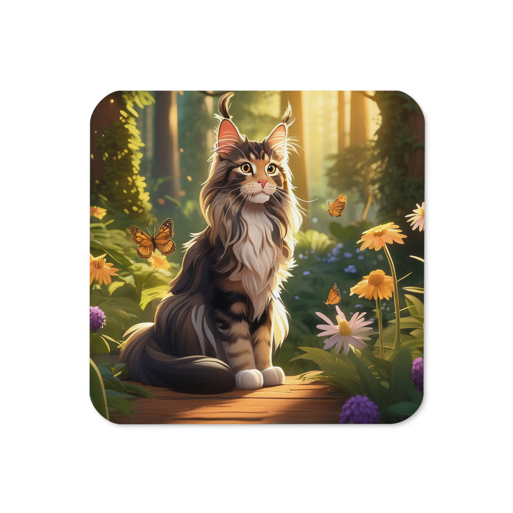 PugMug Custom Tabby Maine Coon Cat Coaster