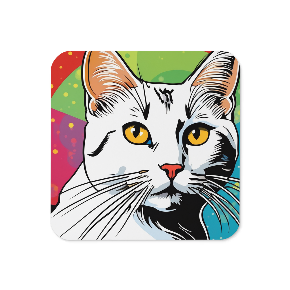 PugMug Custom White Companion Cat Coaster