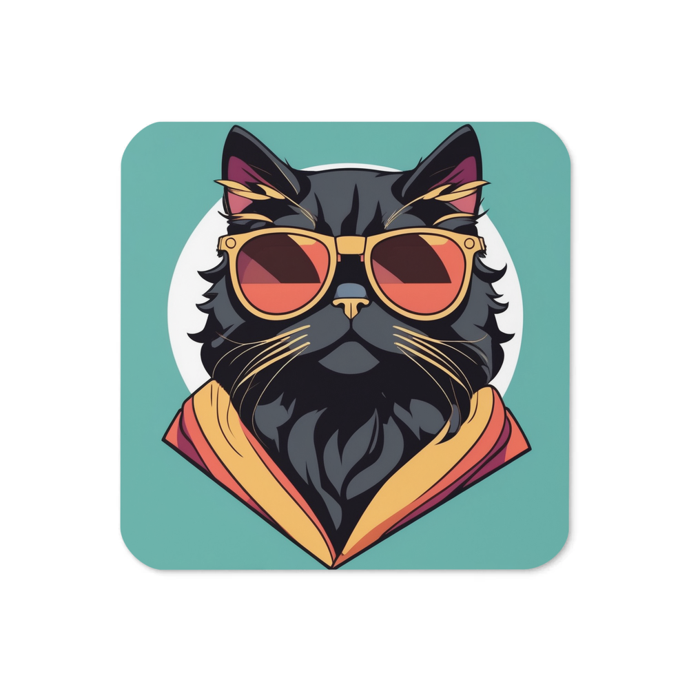 PugMug Custom Black Persian Cat Coaster