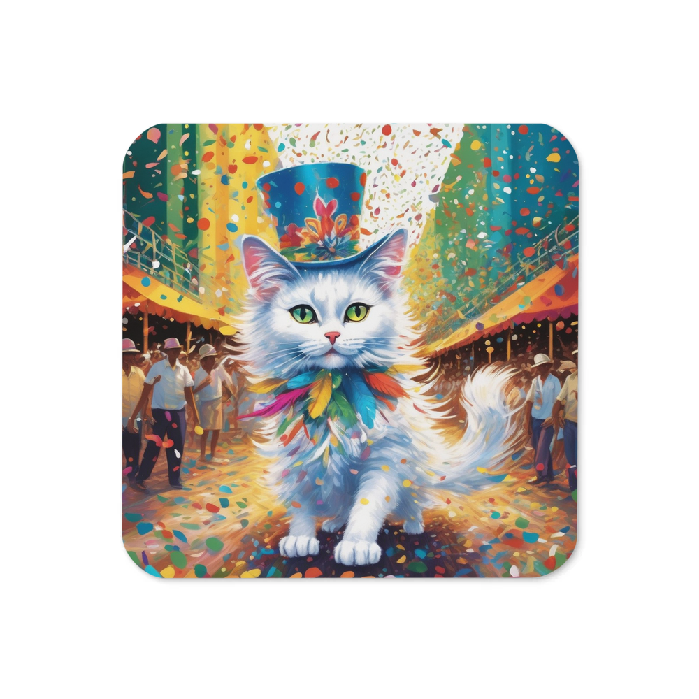 PugMug Custom White Companion Cat Coaster