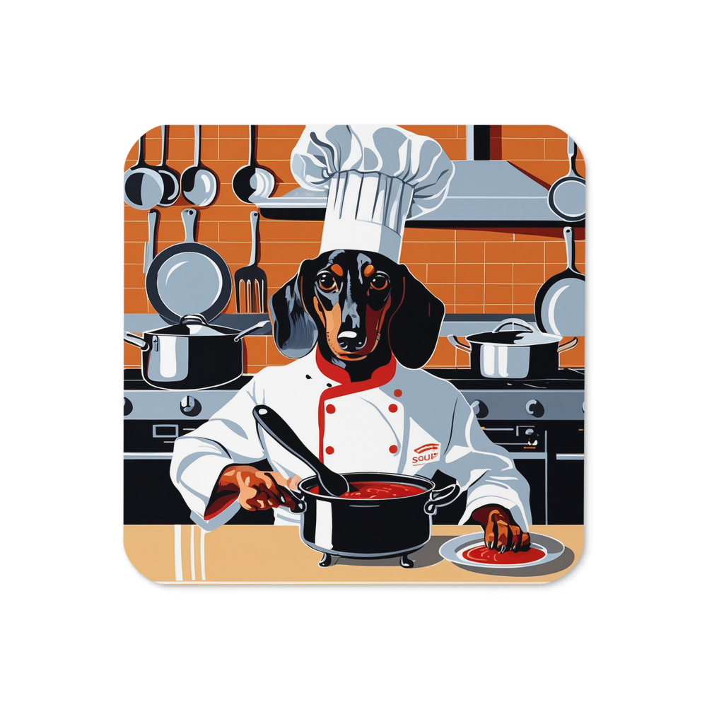 PugMug Custom Black Dachshund Coaster