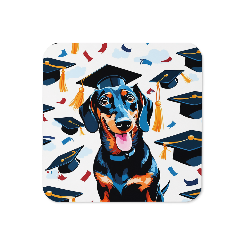 PugMug Custom Black Dachshund Coaster