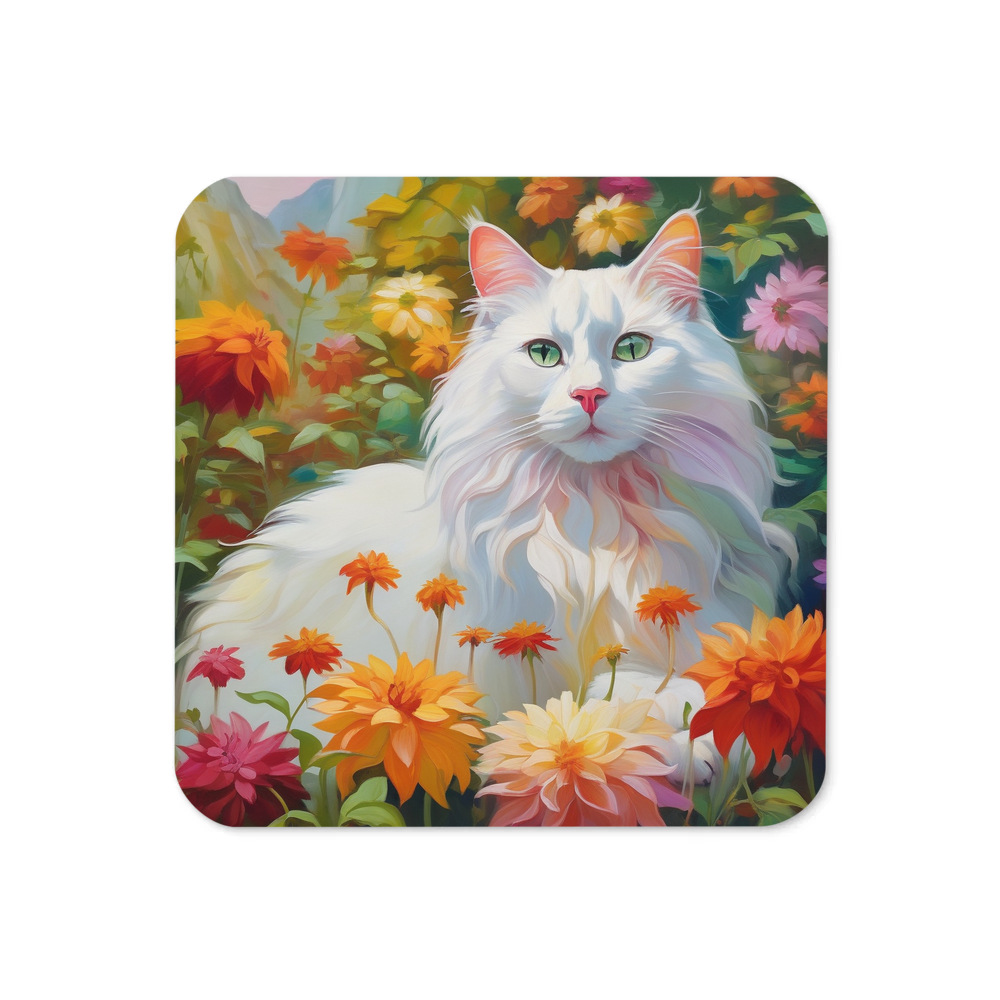 PugMug Custom White Companion Cat Coaster