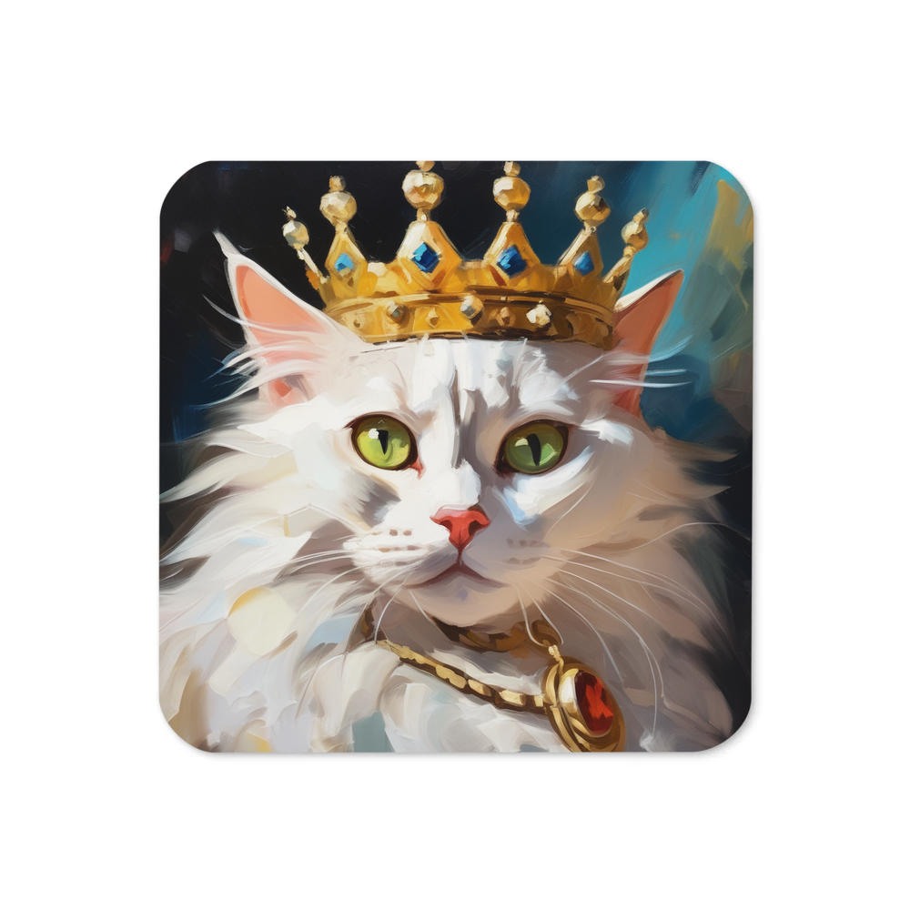 PugMug Custom White Companion Cat Coaster