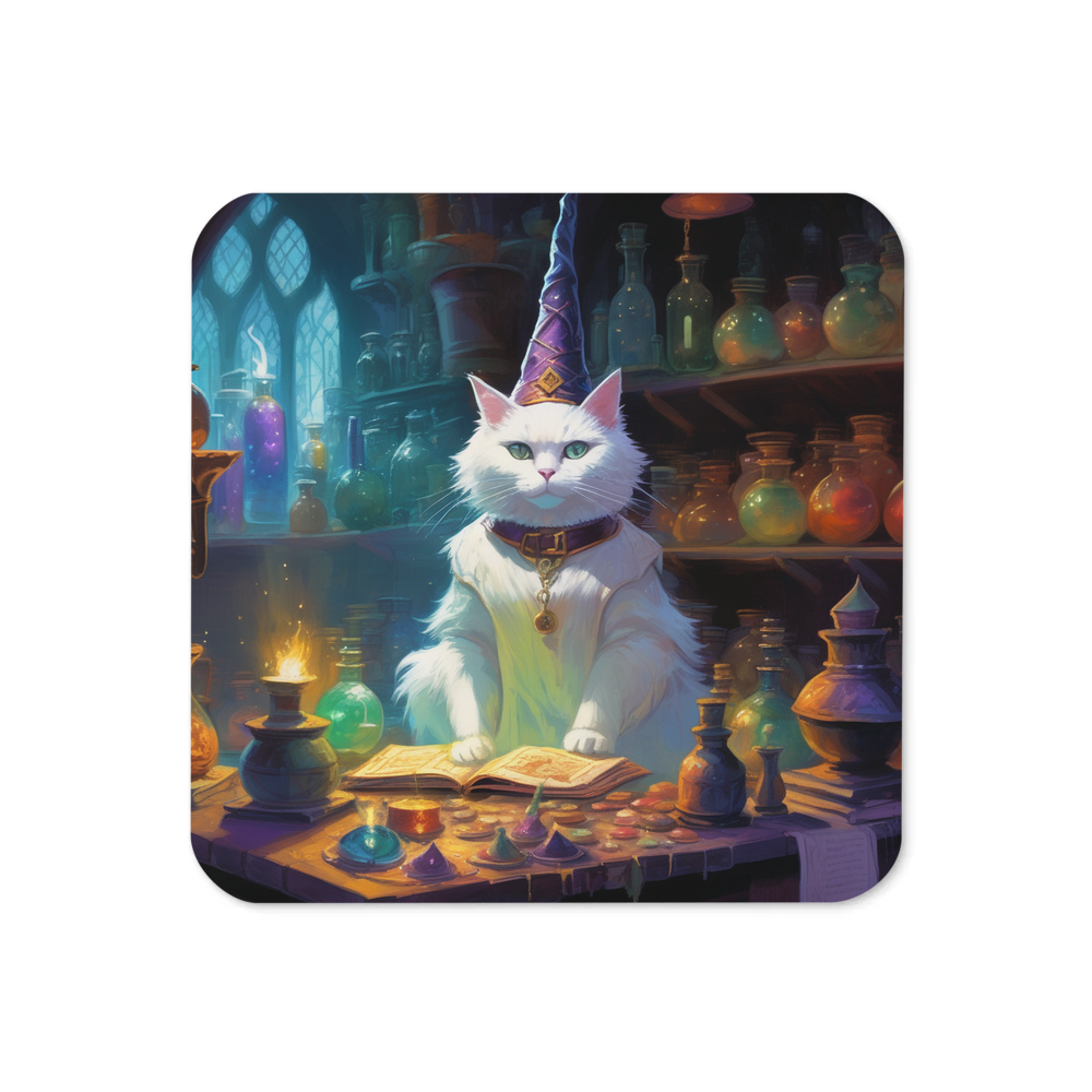 PugMug Custom White Companion Cat Coaster