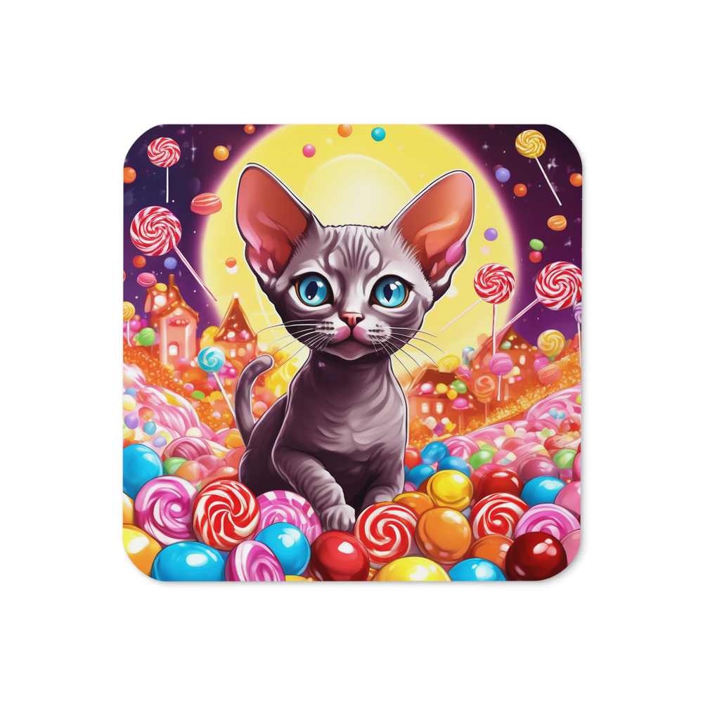 PugMug Custom Tabby Devon Rex Cat Coaster