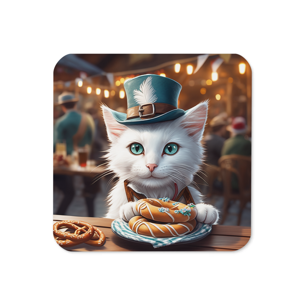 PugMug Custom White Companion Cat Coaster