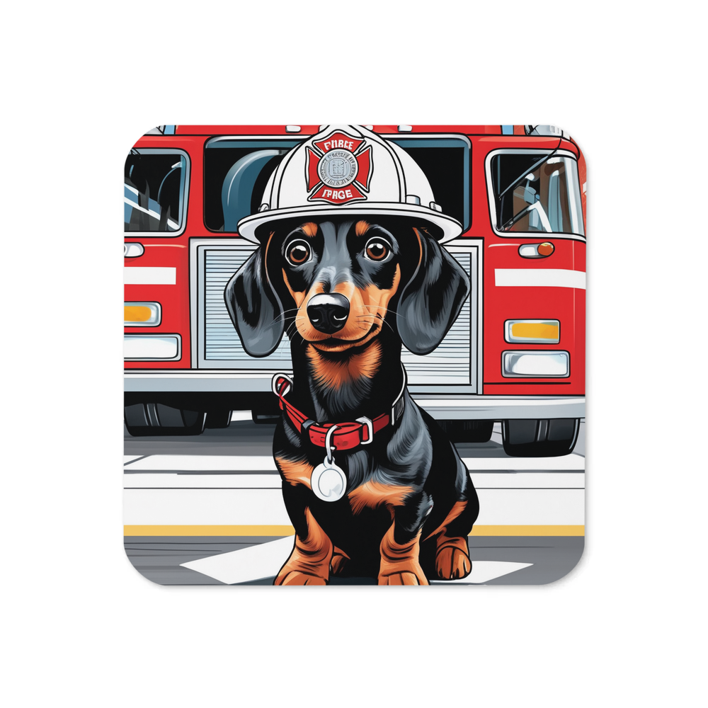 PugMug Custom Black Dachshund Coaster