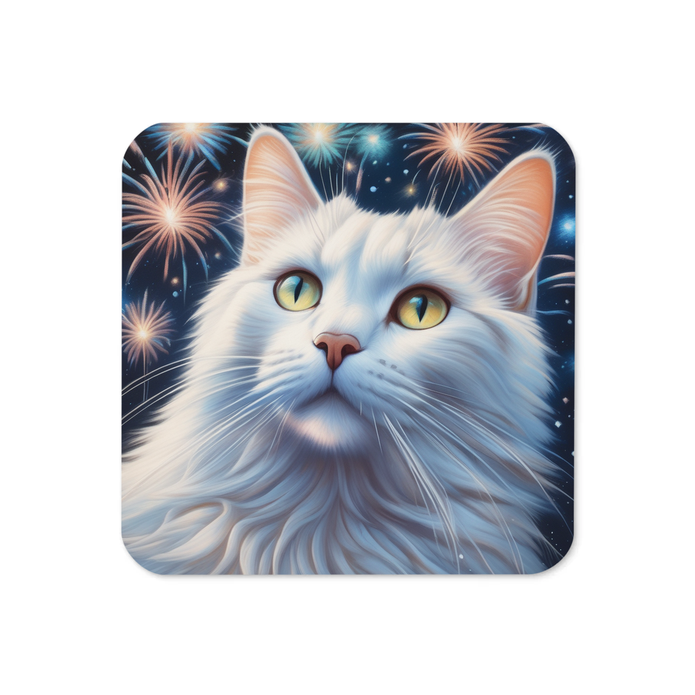 PugMug Custom White Companion Cat Coaster