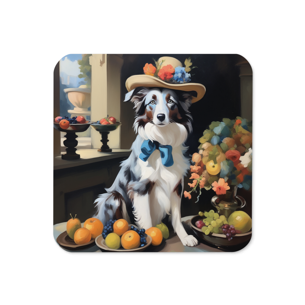 PugMug Custom Blue Merle Border Collie Coaster