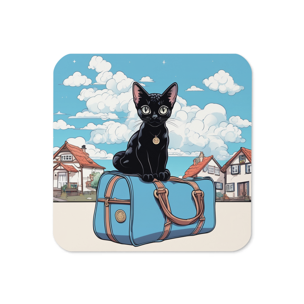 PugMug Custom Black Devon Rex Cat Coaster
