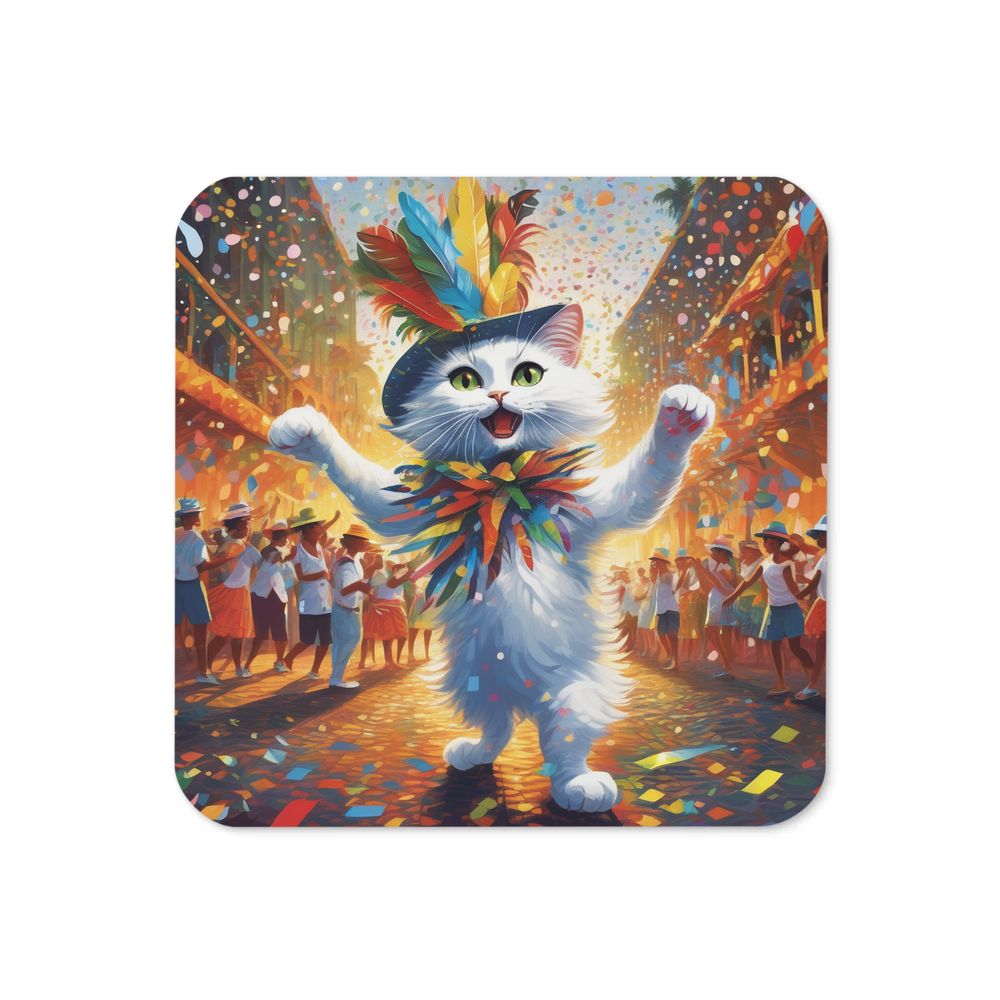 PugMug Custom White Companion Cat Coaster