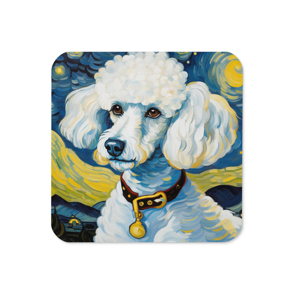 PugMug Custom White Poodle Coaster