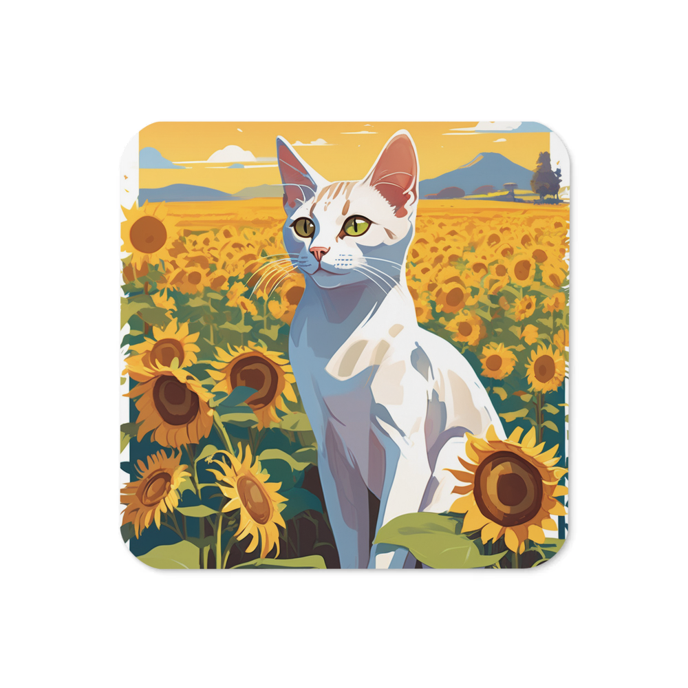 PugMug Custom White Abyssinian Cat Coaster