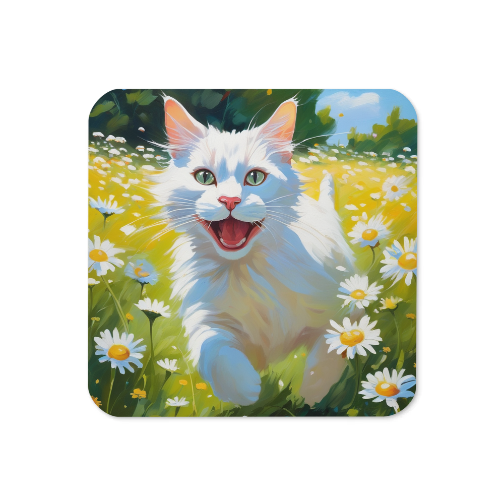 PugMug Custom White Companion Cat Coaster