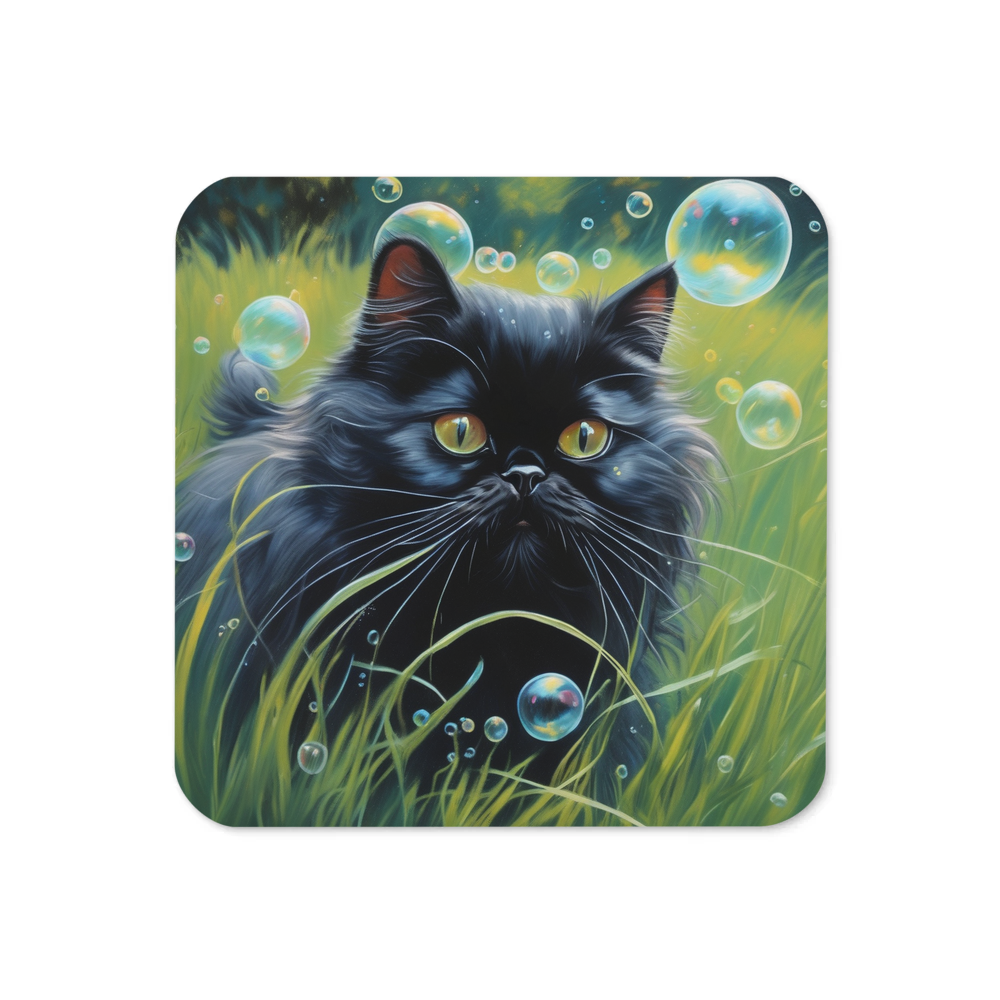 PugMug Custom Black Persian Cat Coaster