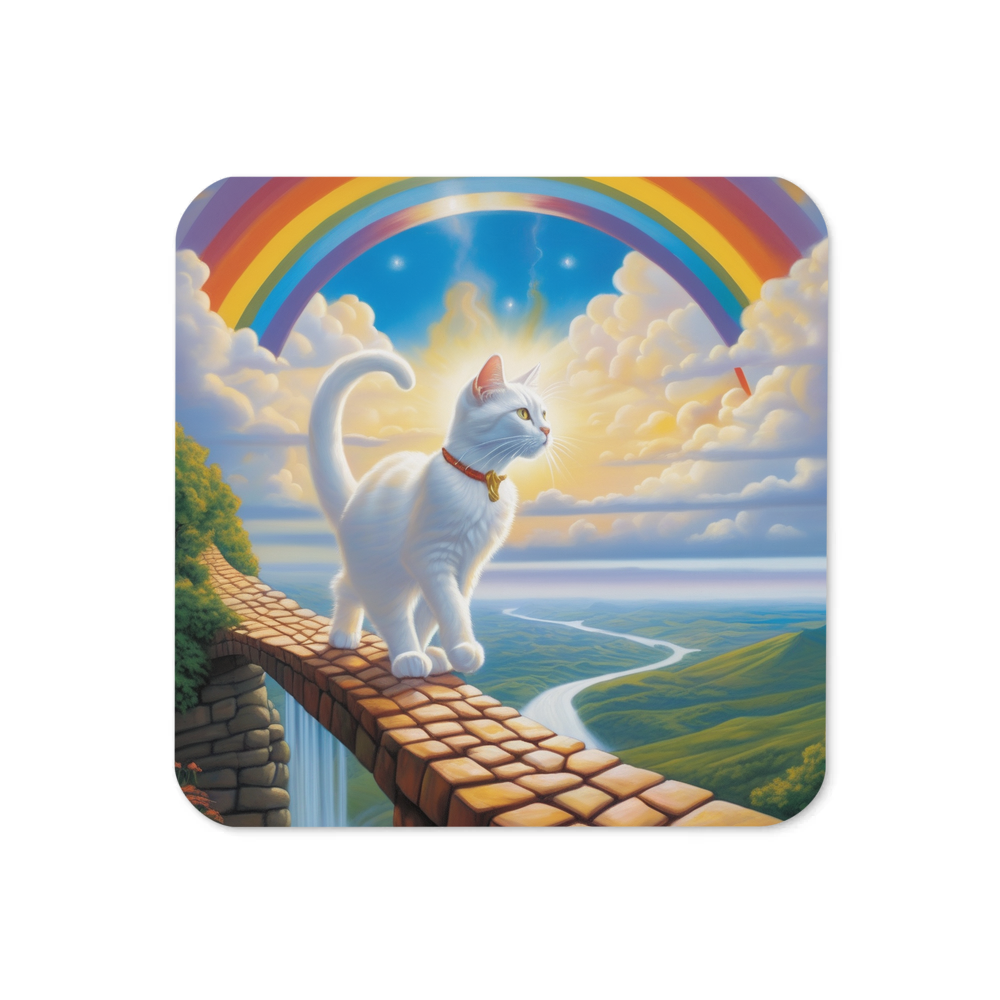 PugMug Custom White Companion Cat Coaster