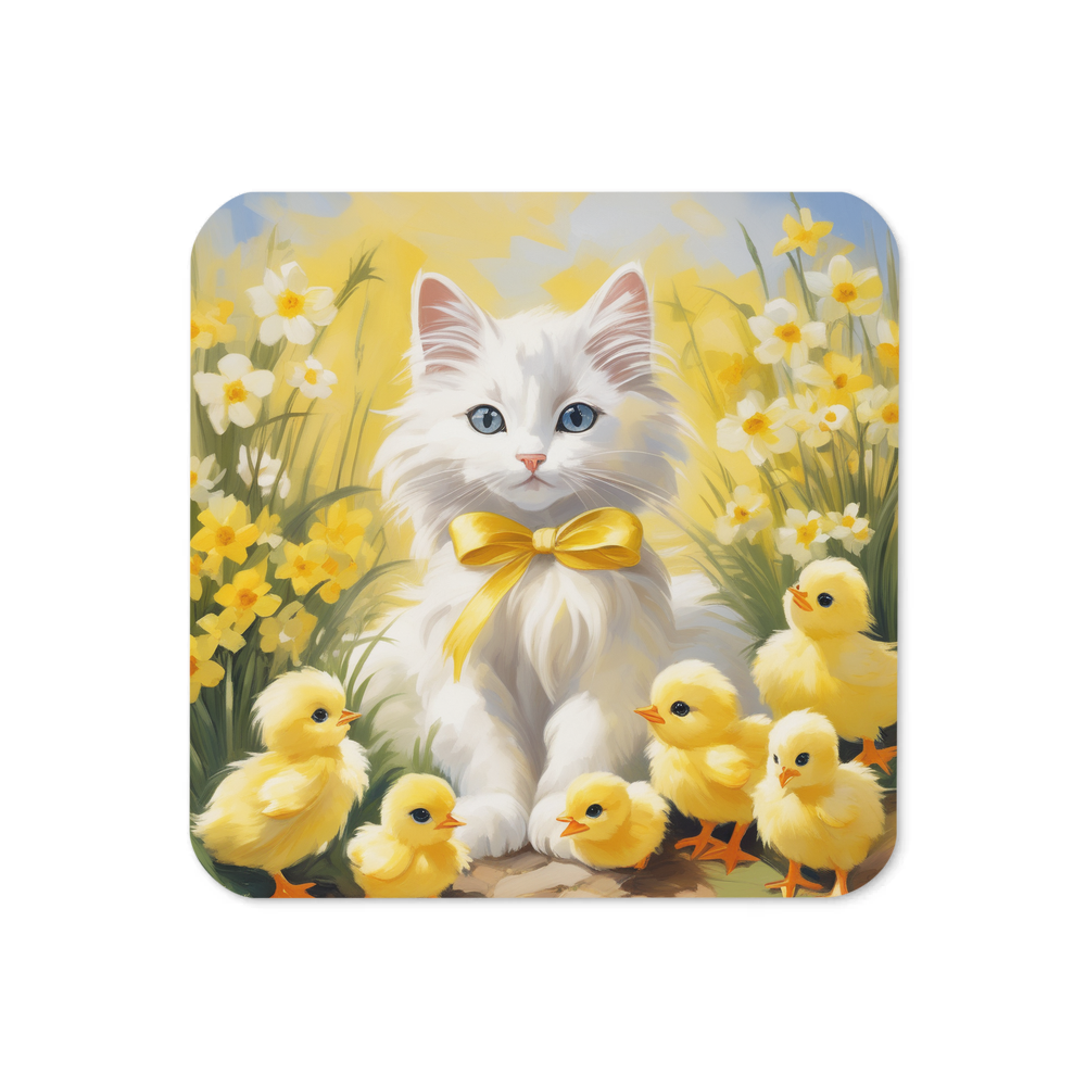 PugMug Custom White Ragdoll Cat Coaster