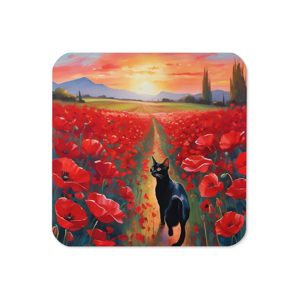 PugMug Custom Black Abyssinian Cat Coaster