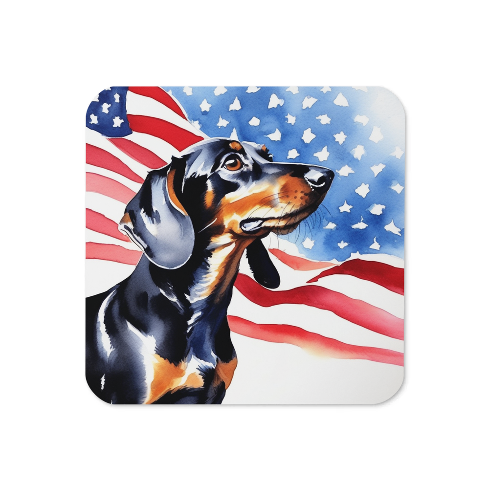 PugMug Custom Black Dachshund Coaster