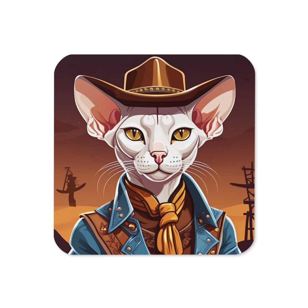 PugMug Custom White Sphynx Cat Coaster