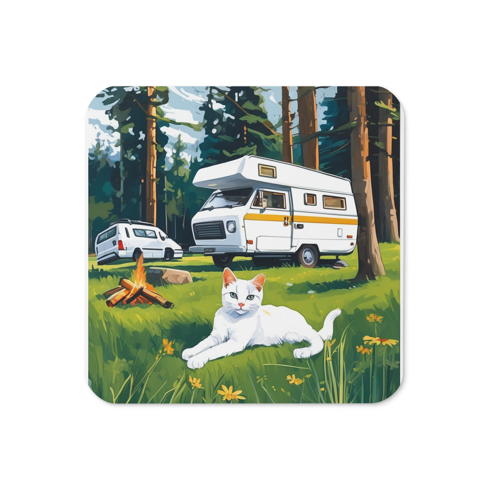 PugMug Custom White Companion Cat Coaster