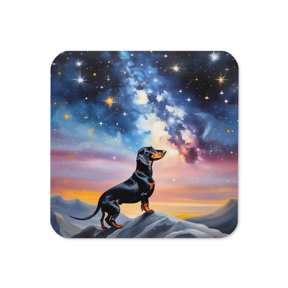 PugMug Custom Black Dachshund Coaster
