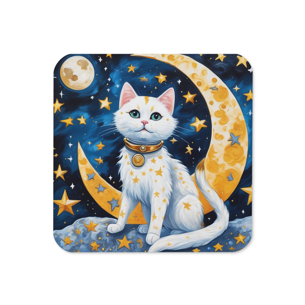 PugMug Custom White Companion Cat Coaster